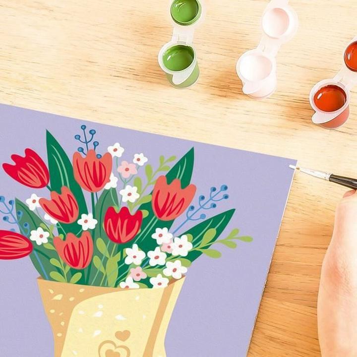 Productafbeelding Ravensburger CreArt - Schilderen op nummer 25518 - Boeket tulpen - vanaf 12 jaar