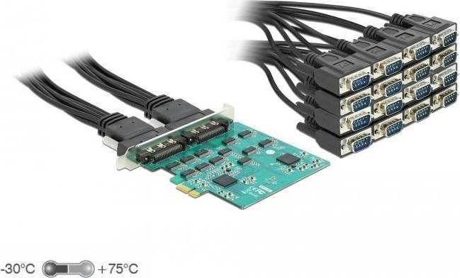 Actual product image Delock PCI Express Card to 16 x Serial RS-232 High Speed ESD Protection