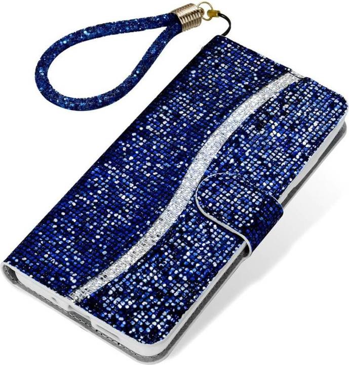 Actual product image Cover-Discount Galaxy A14 - Glitter Leather Case blue (Samsung Galaxy A14)