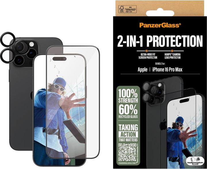 Produktbild PanzerGlass Bundle Clear Glass + Case (1 Stk., Apple iPhone 16 Pro Max)