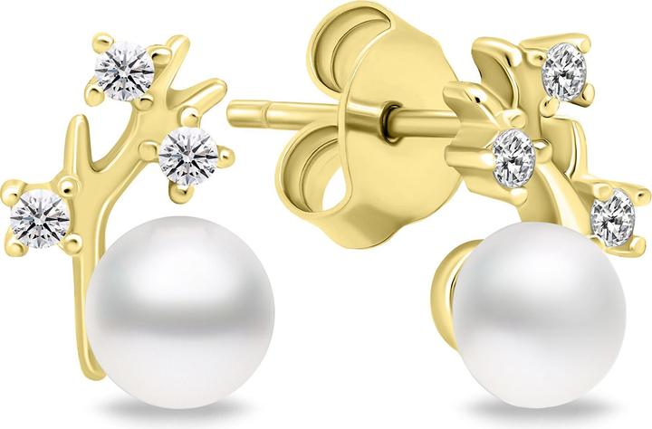 Produktbild Brilio Silver - Unique gold plated earrings with real pearls EA622Y