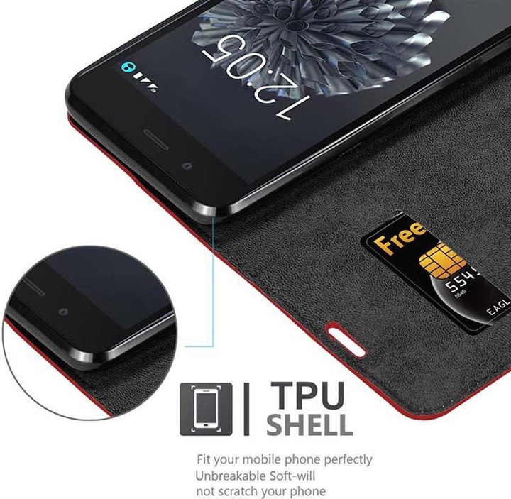 Actual product image Cadorabo Book Invisible Magnet Cover (BQ Aquaris X5 Plus)