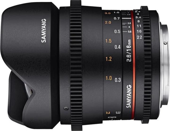 Actual product image Samyang 16mm T2.6 Sony E (Sony E, APS-C / DX, full size)