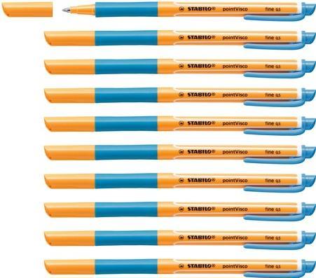 Productafbeelding STABILO 10 pointVisco gelpennen oranje 0,5 mm, schrijfkleur: groen (Lichtblauw, Oranje, 10 x)