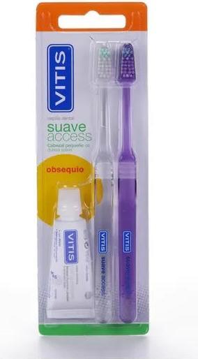 Actual product image Vitis Double Set Den Access Soft Toothbrush Toothpaste (Extra soft, 2x)