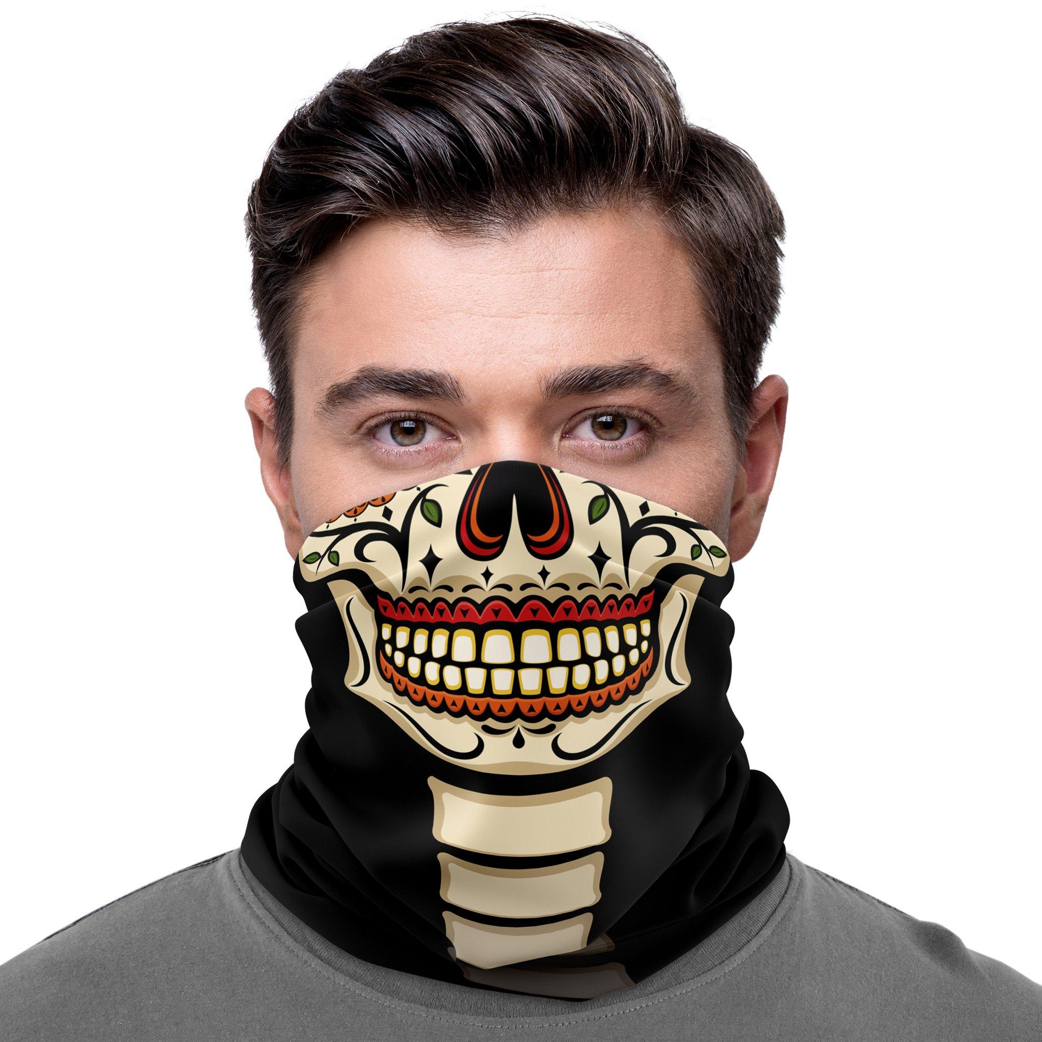 Thumbnail - Maskworld, Herren, Sturmhaube + Halsschlauch, Schlauchschal Senor Muerte, Schwarz
