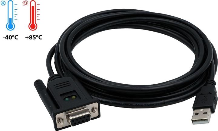 Exsys GmbH USB 2.0 zu 1S Seriell RS-232 Port Buchse für -40°C bis +85°C (FTDI Chip-Set) (2.50 m)