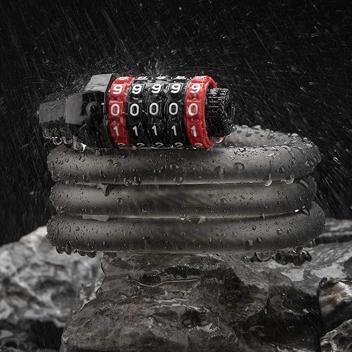 Produktbild Rockbros RKS507-1BK bicycle lock with combination 1.8 m - black