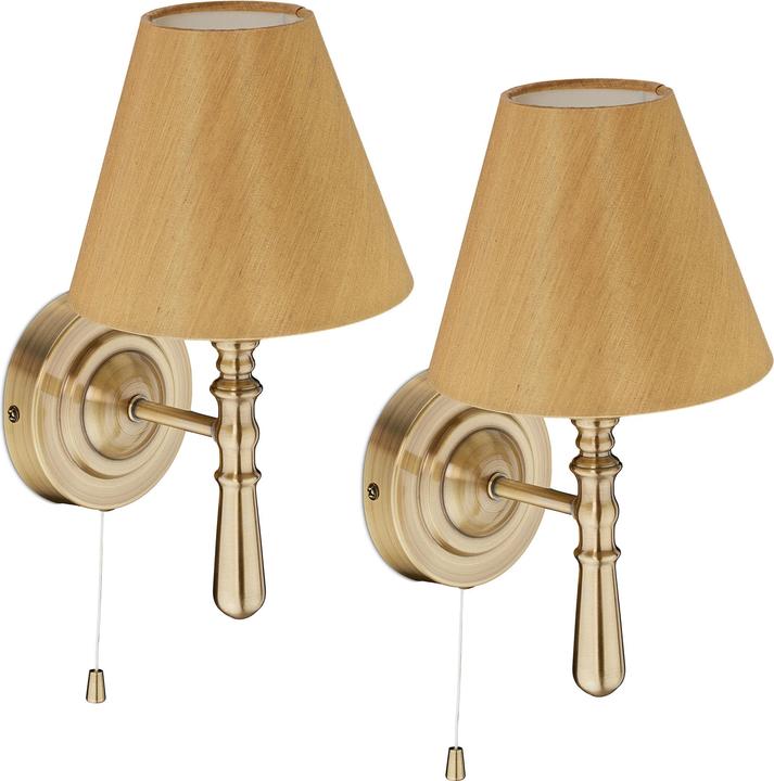 Relaxdays Wandlampe mit Schirm 2er Set (E14)