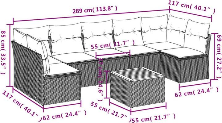 Produktbild vidaXL Garten Sofagarnitur