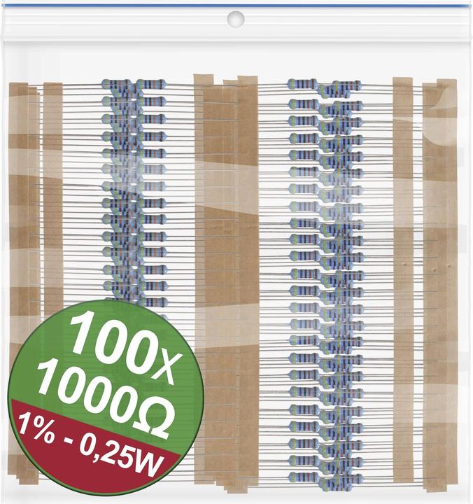 Quadrios 22P046 Metal film resistor range 1 kΩ axially wired 0.25 W