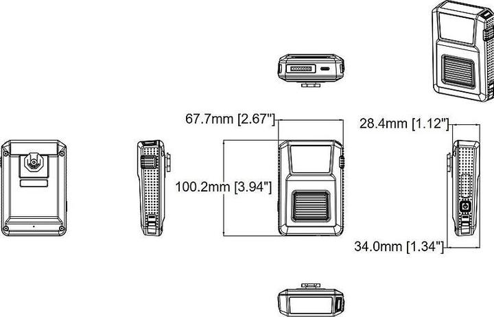 Actual product image Axis W120 BODY WORN CAMERA (1920 x 1080 Pixels)