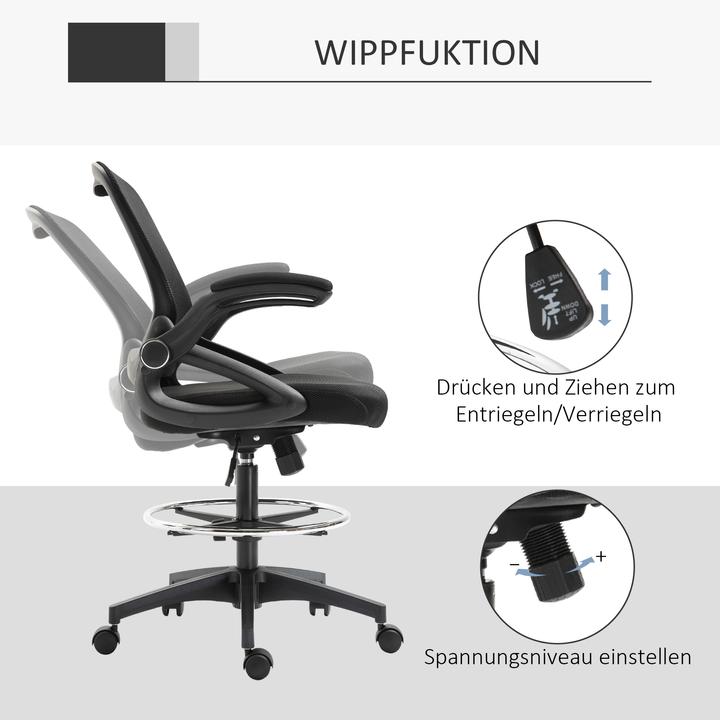 Produktbild Vinsetto Zeichenstuhl mit Rollen