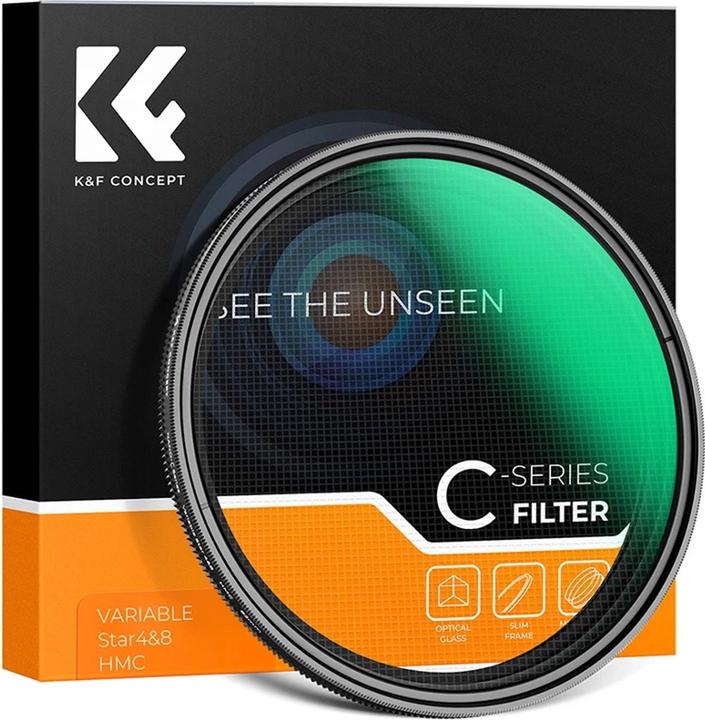Produktbild K&F Concept 77MM Variable Star 4-8 Filter, 18 Layer Green Coated Optical Glass (77 mm)