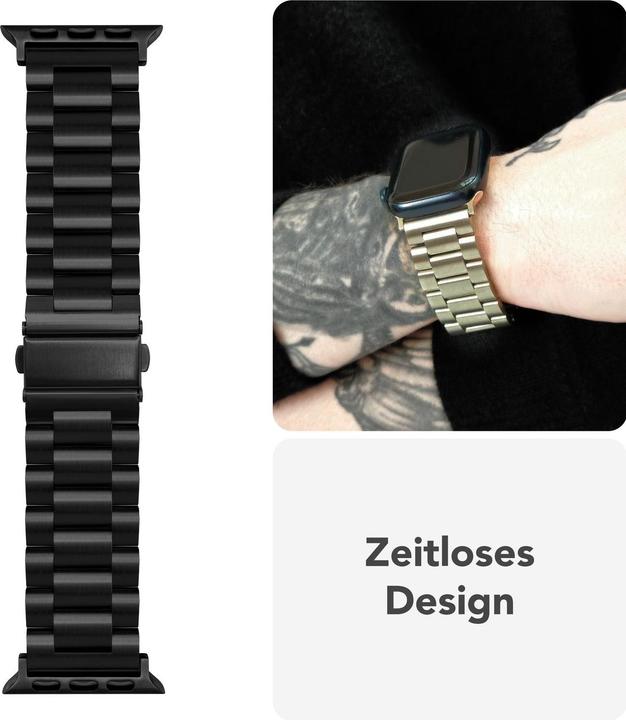 Produktbild Nalia Mova Edelstahl-Armband für Apple Watch, Metallarmband gebürstet - Stabil, Rostfrei & Matt (Edelstahl)
