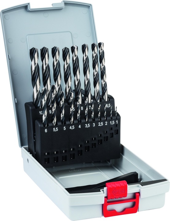Image du produit Bosch Professional Zubehör HSS twist drill PointTeQ Set (1 mm, 1,5 mm, 2 mm, 2,5 mm, 3 mm, 3,5 mm, 4 mm, 4,5 mm, 5 mm, 5,5 mm, 6 mm, 6,5 mm, 7 mm, 7,5 mm, 8 mm, 8,5 mm, 9 mm, 9,5 mm, 10 mm)