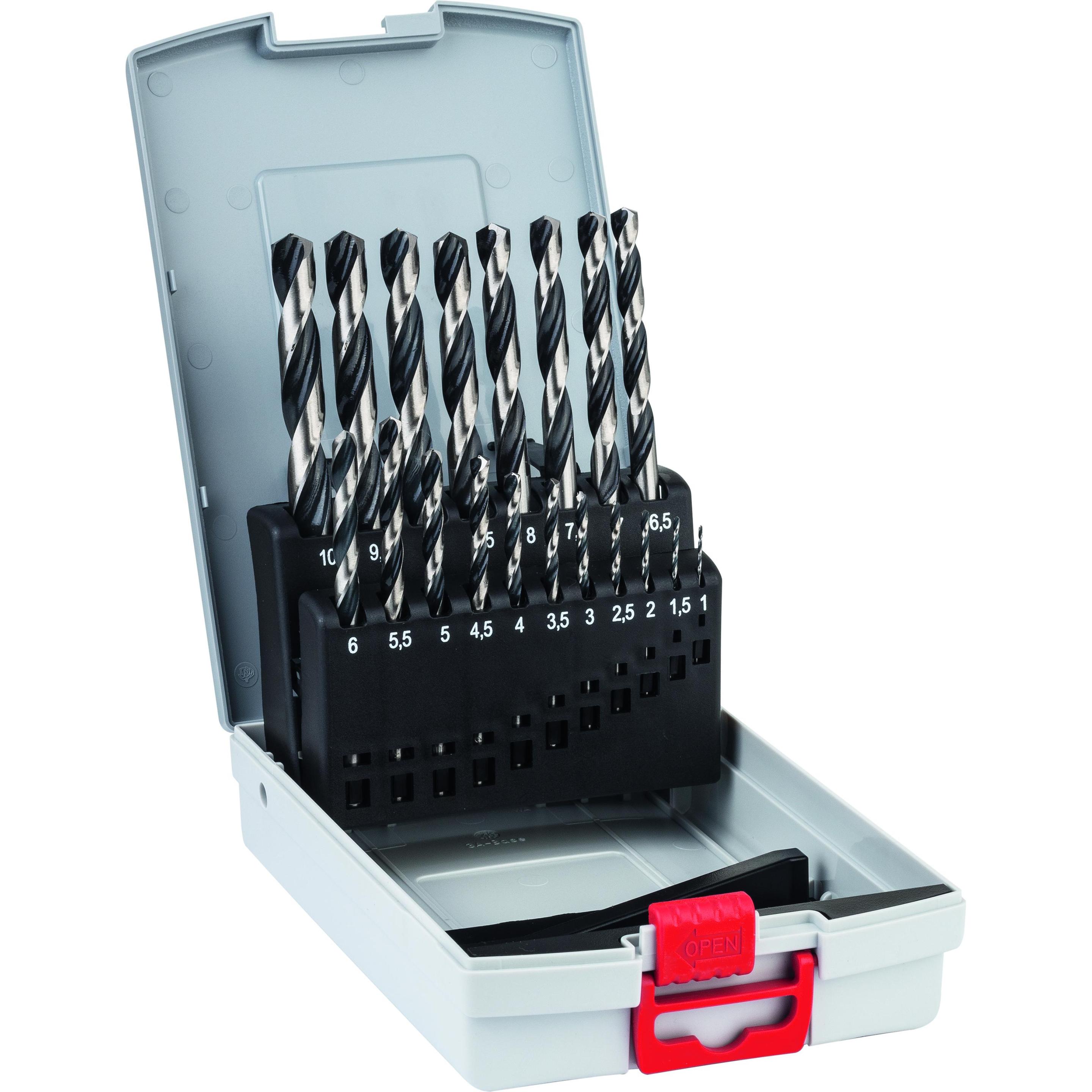 Bosch Professional Zubehör, Bohrereinsatz, HSS-Spiralbohrer-Set PointTeQ, 19-tlg., ProBox, 1–10 mm (1 mm, 1.5 mm, 2 mm, ...