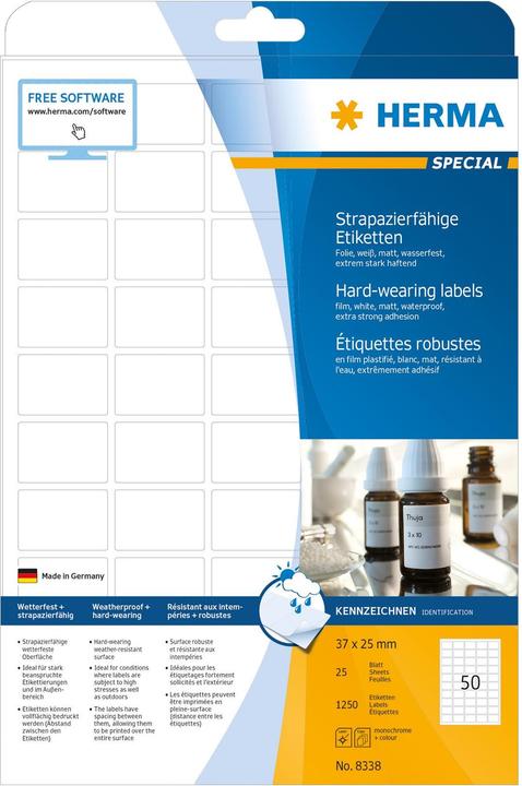 Produktbild HERMA Wetterfeste Etiketten A4