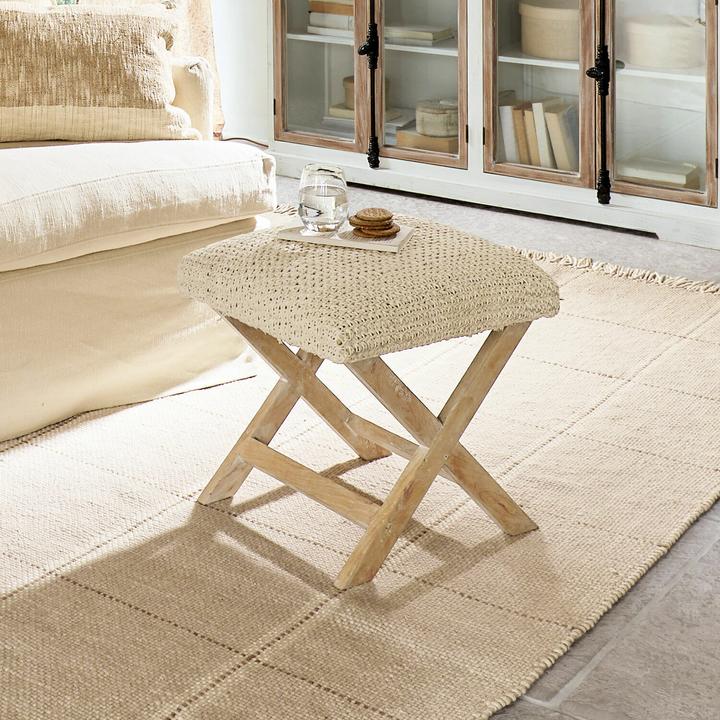 Produktbild Loberon Hocker Livron creme/braun