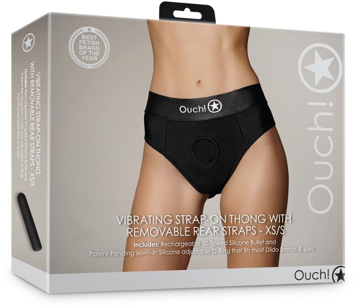 Produktbild Ouch! Vibrating Strap-on Thong with Removable Rear Straps - XS/S (S)