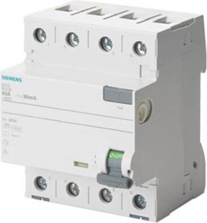 Actual product image Siemens FI circuit breaker type F short time delayed A 30 mA Un