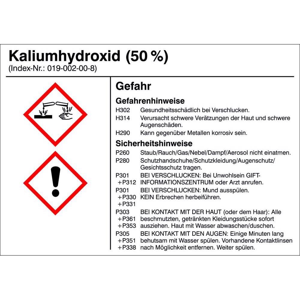SafetyMarking Gefahrstoffetiketten G012 Kaliumhydroxid 10. (21.B1200.12)