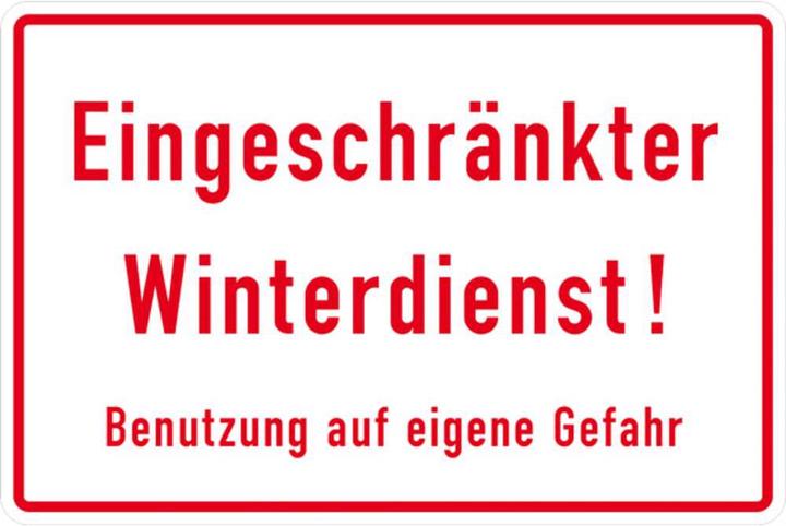 Produktbild SafetyMarking Hinweisschild Eingeschränkter Winterdienst