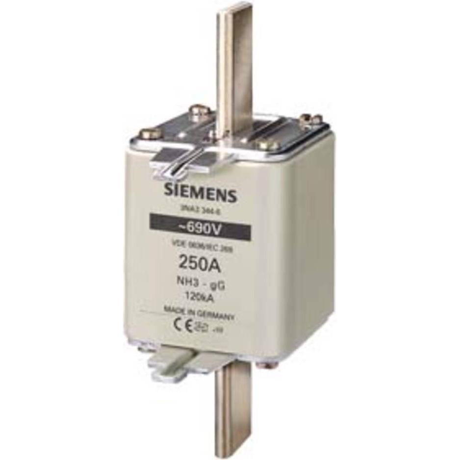 3x Siemens, Sicherung, NHSicherungseinsatz NH A gG Un AC Un DC (NH-DIN Sicherung, 250 A)