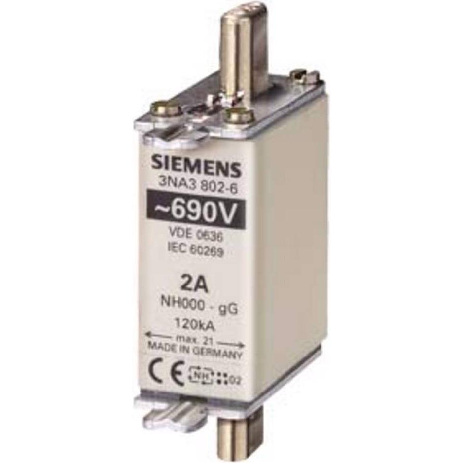 3x Siemens, Sicherung, NHSicherungseinsatz NH000 A gG Un AC Un DC (Diazed-Sicherung, 32 A)