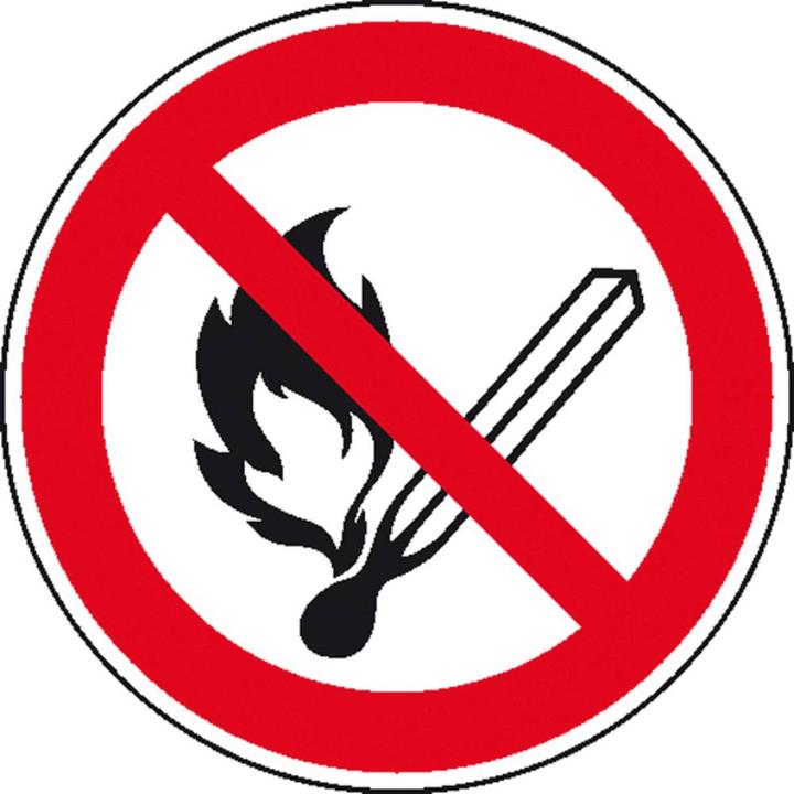 Image du produit BRW Panneau d'interdiction Flamme nue interdit et défense de fumer - Ø 20 cm