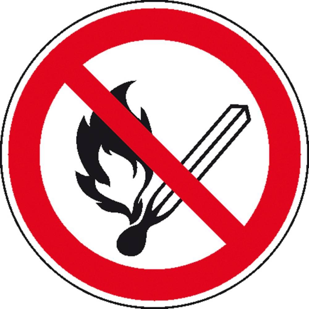 SafetyMarking, Sicherheitskennzeichnung, Verbotsschild Keine offene Flamme Feuer offene Zündquelle und en verboten