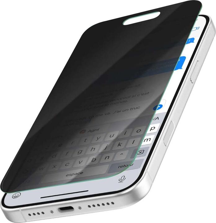 Actual product image Crong Hardened privacy glass iPhone 16/15 (1 pcs., Apple iPhone 15, Apple iPhone 16)