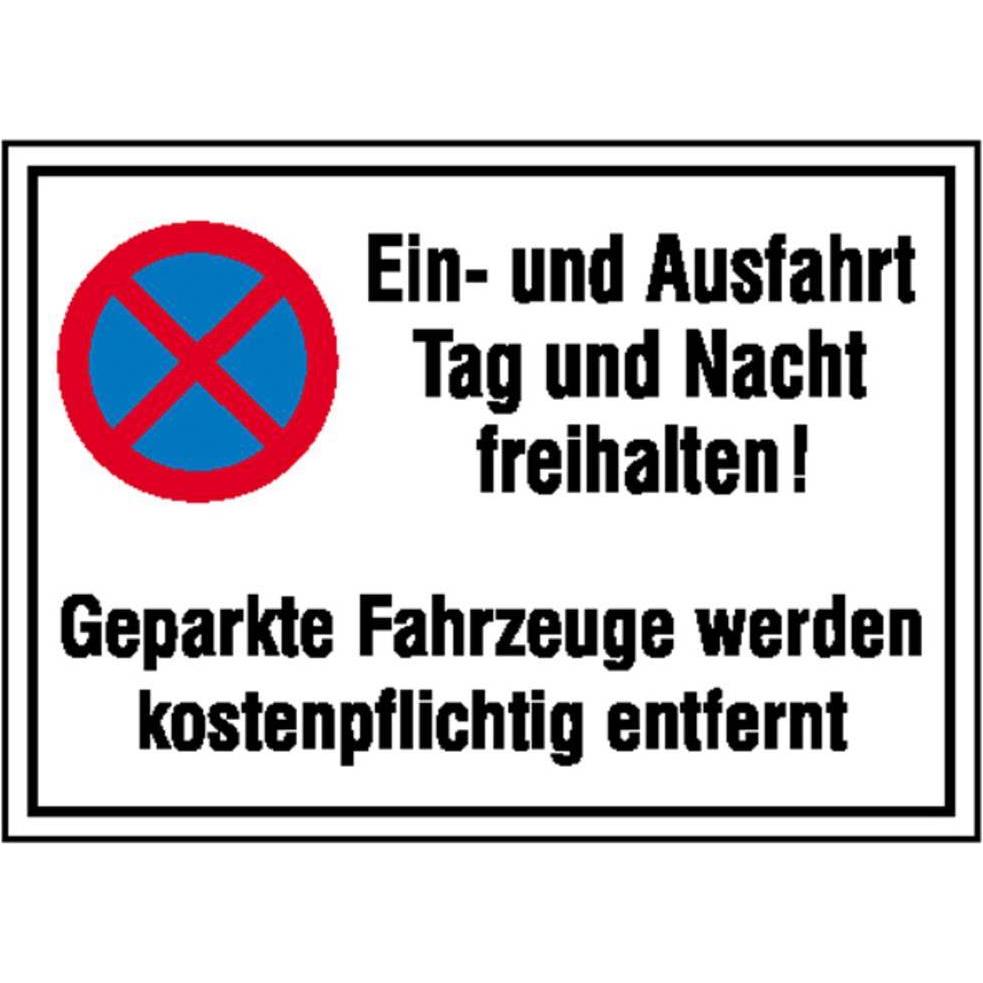 SafetyMarking, Sicherheitskennzeichnung, Haltverbotsschild Absolutes Haltverbot Einund Ausfahrt Tag und Nacht freihalten...