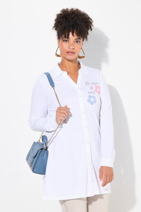 Produktbild Miamoda Jerseybluse, A-Linie, 3D-Blüten, Langarm (52)