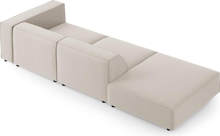 Actual product image Cosmopolitan Design Velvet Left Sofa, "Arendal", 4 Seats, Ecru, 262x102x70 Made in Europe