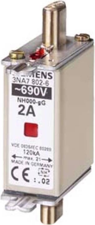 Actual product image Siemens NH000 A gG Un AC Un DC fuse link (25 A)