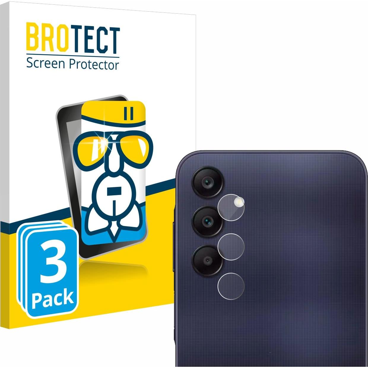 BROTECT AirGlass Panzerglasfolie (3 Stück, Samsung Galaxy A25 5G), Smartphone Schutzfolie, Transparent