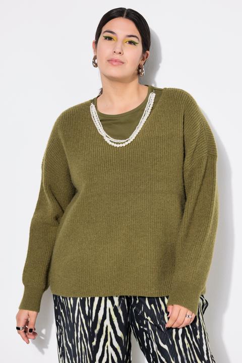 Immagine prodotto Studio Untold Maglione dal taglio squadrato in morbida maglia a costine (42, 44)