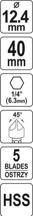 Actual product image Yato Countersink 6.3 - 20.5 mm (12.4 mm)