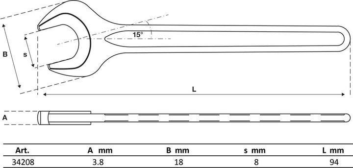 Actual product image BGS Single Open End Spanner DIN 894 8 mm (8 mm)
