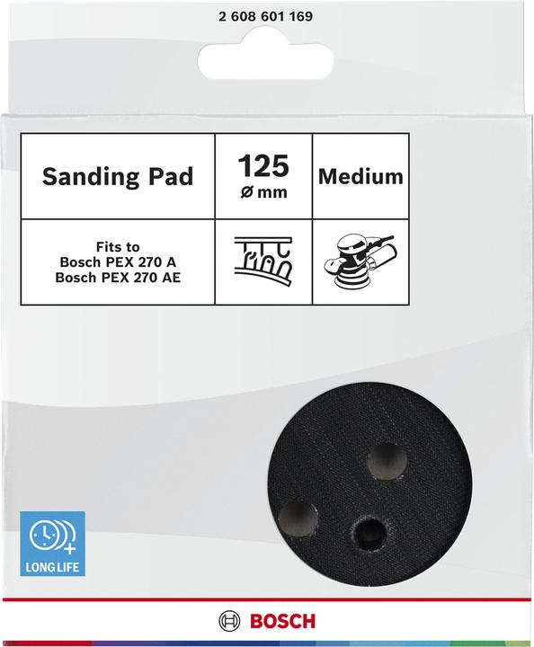 Produktbild Bosch Professional Zubehör Schleifteller mittel, 125 mm, 8, für PEX 270 A, PEX 270 AE (Mittelhart)