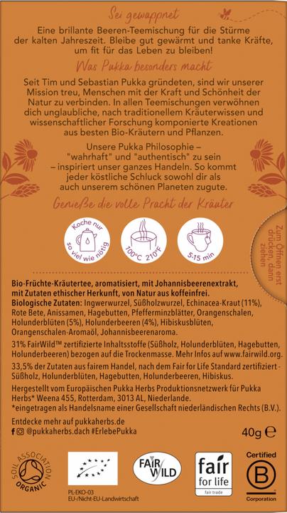 Produktbild Pukka Holunderbeere & Echinacea (40 g)