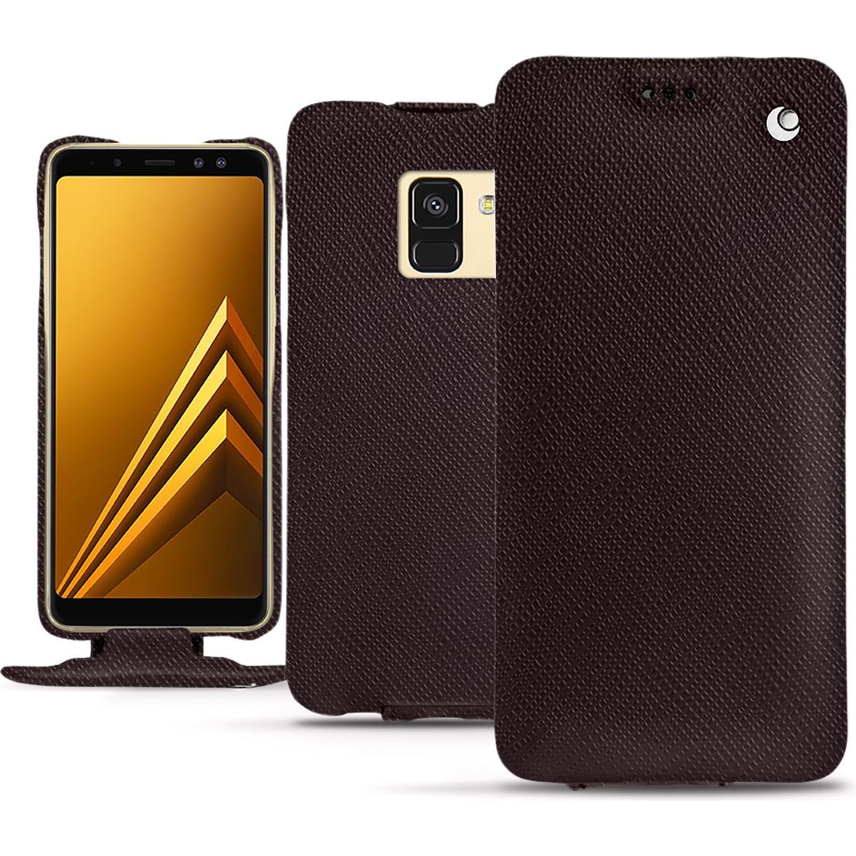 Thumbnail - Noreve Lederschutzhülle vertikal (Samsung Galaxy A8+), Smartphone Hülle, Braun