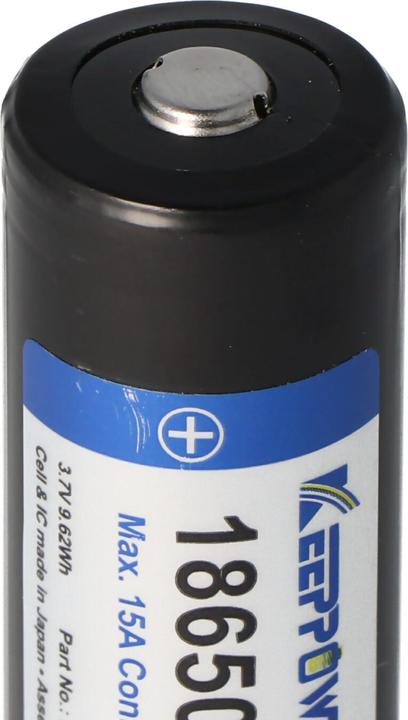 Actual product image Keeppower Akku R 18650 geschützt (Pluspol erhöht) (1 pcs., 18650, 2600 mAh)