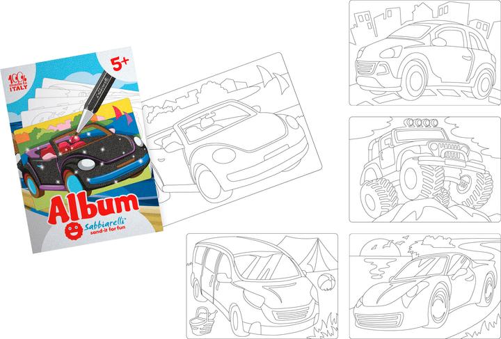 Actual product image Sabbiarelli Sand-it for Fun album Cars, 5 motifs (15 x 20 cm)