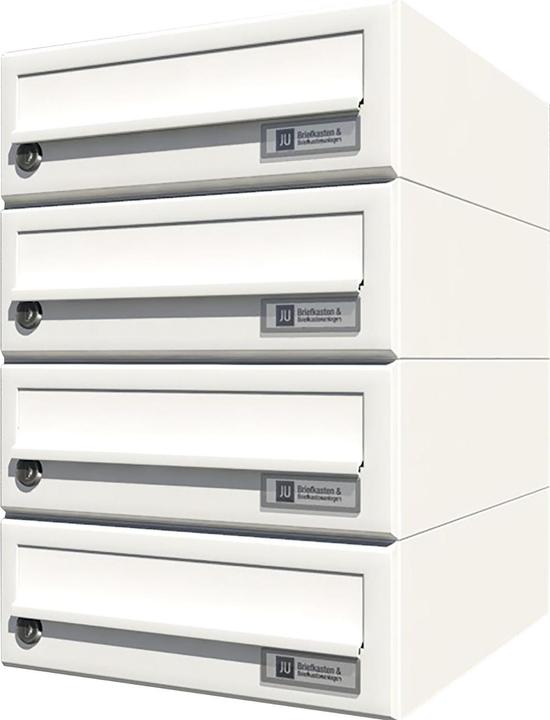 Produktbild Junie JU Hausbrieffachanlage 4-teilig, 300 x 440 x 380 mm, Stahl weiss RAL 9016