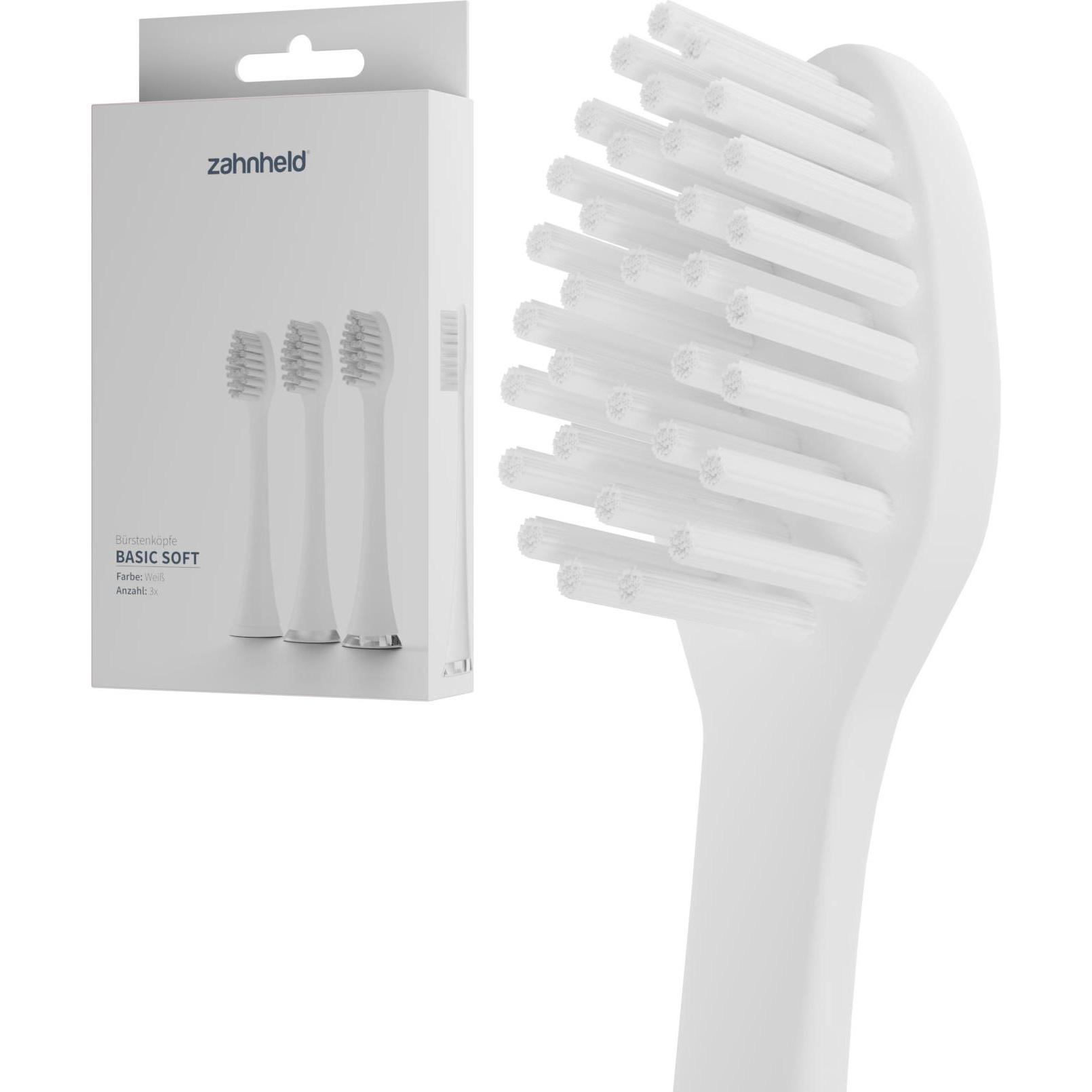 Zahnheld, Zahnbürstenkopf, Bürstenkopf Basic Soft 3x Weiss (3 x)