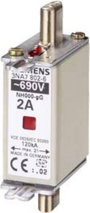 Actual product image Siemens NH000 A gG Un AC Un DC fuse link (16 A)