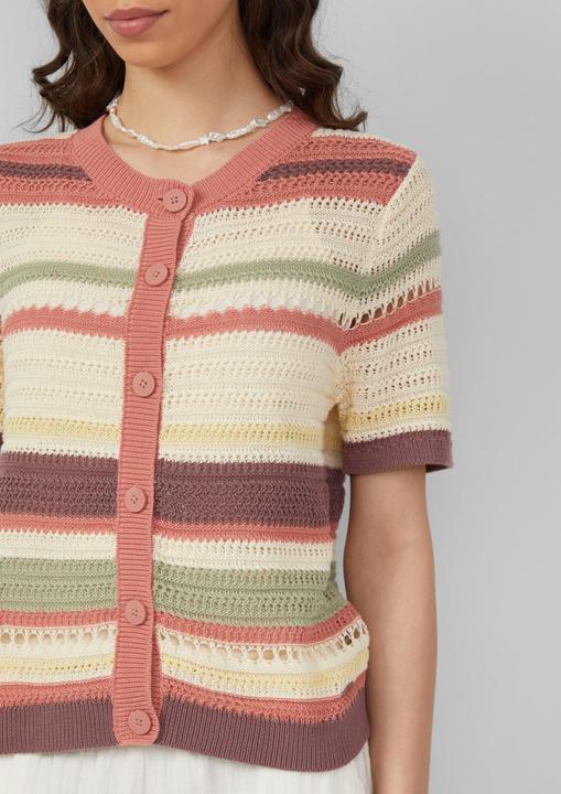 Produktbild s.Oliver Strickjacke Kurzarm-Cardigan in Häkeloptik (M)