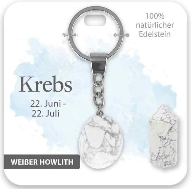 Produktbild BB Klostermannn Schlsselanhnger Edelstein Weisser Howlith Krebs